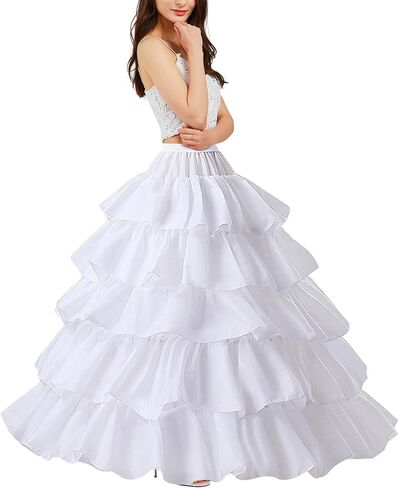 Petticoats for Women 4 Hoop Skirt 5 Layers Ball Gown Half Slips Crinoline Underskirt for Wedding Party Prom in Saudi Arabia