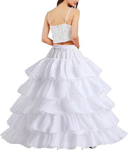 Petticoats for Women 4 Hoop Skirt 5 Layers Ball Gown Half Slips Crinoline Underskirt for Wedding Party Prom in Saudi Arabia
