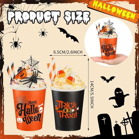 2 حزمة سقوط صينية ديكور مع أكواب كريمة مخفوقة صناعية ديكورات الخريف قطعة مركزية لطاولة الخريف ديكور المطبخ صينية اليقطين لتزيين رف الخريف ديكور مزرعة الخريف in Kuwait