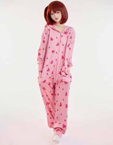 بدلة نوم نسائية من Haikyuu بتصميم أنمي نيسيي بيجامة مع قلنسوة بذلة Kigurumi ملابس نوم ملابس منزلية مطبوعة على شكل قلب قرش وردي in Kuwait