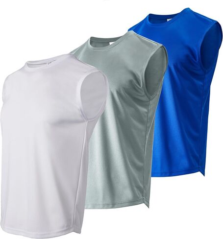Mens Tank Top Workout - Sleeveless Quick Dry Running Sports Gym Fitness Shirts Plain Muscle Tee in Saudi Arabia
