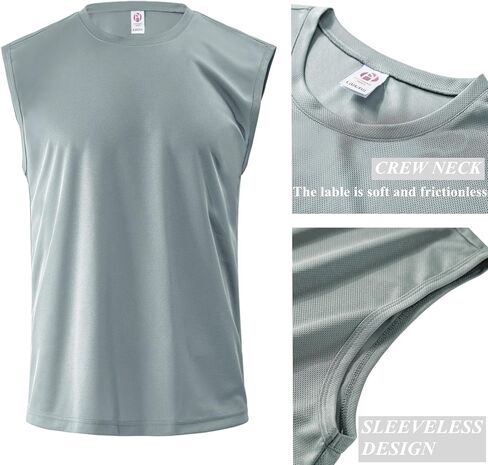 Mens Tank Top Workout - Sleeveless Quick Dry Running Sports Gym Fitness Shirts Plain Muscle Tee in Saudi Arabia