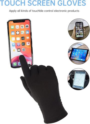 قفازات شتوية مقاومة للرياح من YAMEIZE تعمل باللمس - قفازات دافئة مضادة للانزلاق مناسبة للرجال والنساء والجري والقيادة وركوب الدراجات والعمل in Kuwait