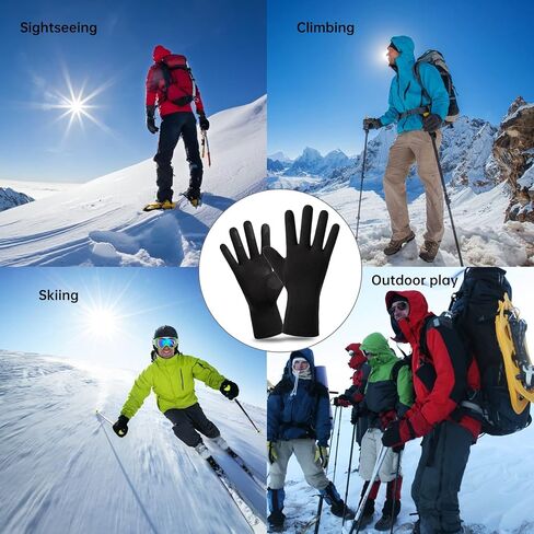 قفازات شتوية مقاومة للرياح من YAMEIZE تعمل باللمس - قفازات دافئة مضادة للانزلاق مناسبة للرجال والنساء والجري والقيادة وركوب الدراجات والعمل in Kuwait