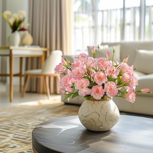 10PCS Lifelike Silk Flowers Artificial Flowers Indoor Fake Lisianthus Flower Table Centerpiece Faux Flowers Fake Eustoma Flower Long Stem Faux Flowers for Wedding Home Decor in Saudi Arabia