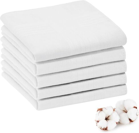 Handkerchiefs for Men White Pocket Squares Men's Cotton Handkerchiefs in Saudi Arabia