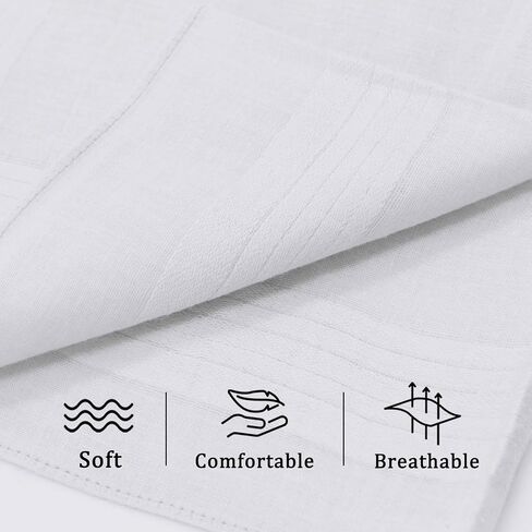 Handkerchiefs for Men White Pocket Squares Men's Cotton Handkerchiefs in Saudi Arabia