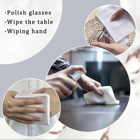 Handkerchiefs for Men White Pocket Squares Men's Cotton Handkerchiefs in Saudi Arabia