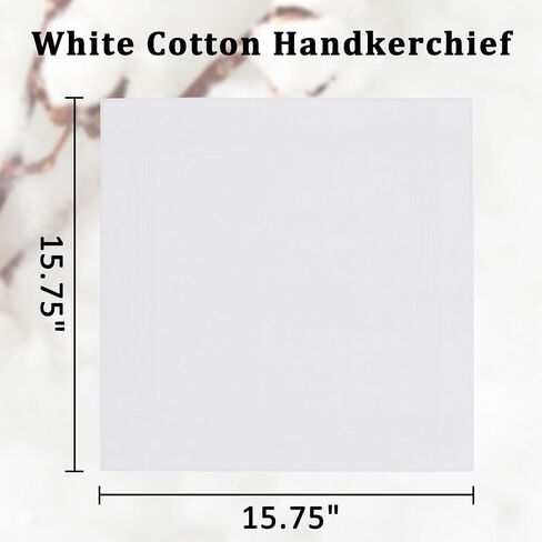 Handkerchiefs for Men White Pocket Squares Men's Cotton Handkerchiefs in Saudi Arabia