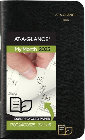 AT-A-GLANCE 2025-2026 Planner, 3-1/2" x 6", Pocket Size, 2 Year Monthly Planner, Black (700240525) in Saudi Arabia