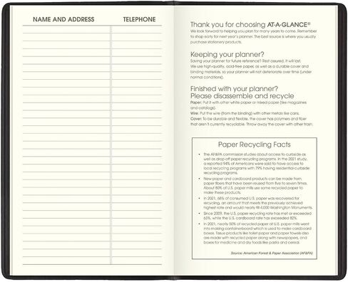 AT-A-GLANCE 2025-2026 Planner, 3-1/2" x 6", Pocket Size, 2 Year Monthly Planner, Black (700240525) in Saudi Arabia