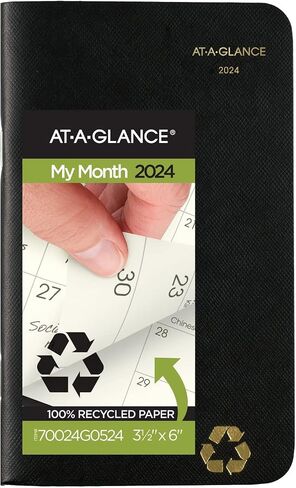 مخطط AT-A-GLANCE 2025-2026، 3-1/2 بوصة × 6 بوصة، حجم الجيب، مخطط شهري لمدة عامين، أسود (700240525) in Saudi Arabia