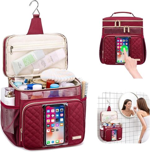 Large Toiletry Bag for Women Men,Bathroom Bag,Water Resistant Portable Shower Caddy for College Dorm,Hanging Toiletry Bags for Traveling,Gym Camping Cruise Ship Travel Essentials Shower Bag in Kuwait