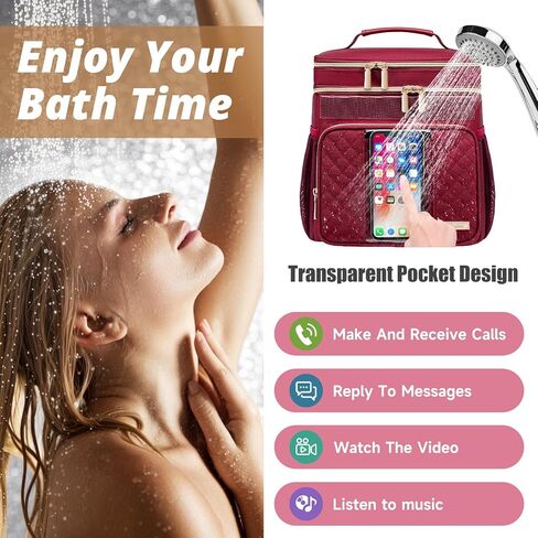 Large Toiletry Bag for Women Men,Bathroom Bag,Water Resistant Portable Shower Caddy for College Dorm,Hanging Toiletry Bags for Traveling,Gym Camping Cruise Ship Travel Essentials Shower Bag in Kuwait