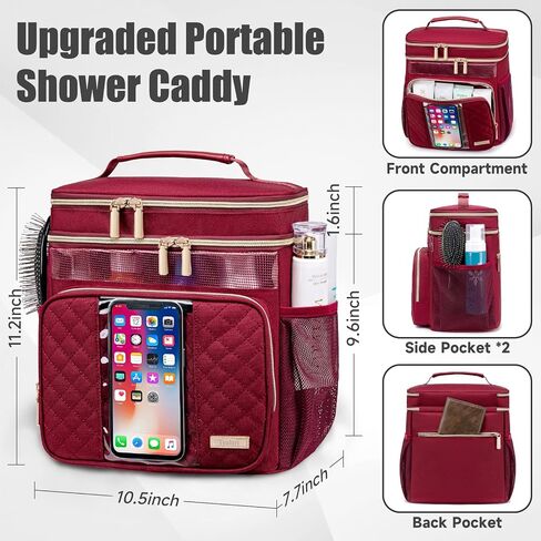 Large Toiletry Bag for Women Men,Bathroom Bag,Water Resistant Portable Shower Caddy for College Dorm,Hanging Toiletry Bags for Traveling,Gym Camping Cruise Ship Travel Essentials Shower Bag in Kuwait