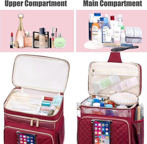 Large Toiletry Bag for Women Men,Bathroom Bag,Water Resistant Portable Shower Caddy for College Dorm,Hanging Toiletry Bags for Traveling,Gym Camping Cruise Ship Travel Essentials Shower Bag in Kuwait