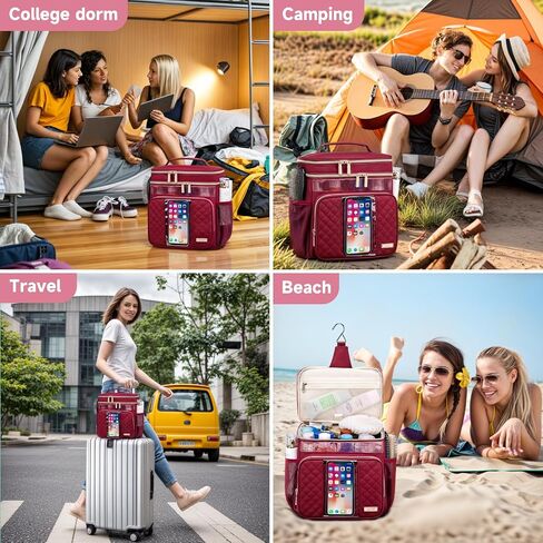 Large Toiletry Bag for Women Men,Bathroom Bag,Water Resistant Portable Shower Caddy for College Dorm,Hanging Toiletry Bags for Traveling,Gym Camping Cruise Ship Travel Essentials Shower Bag in Kuwait