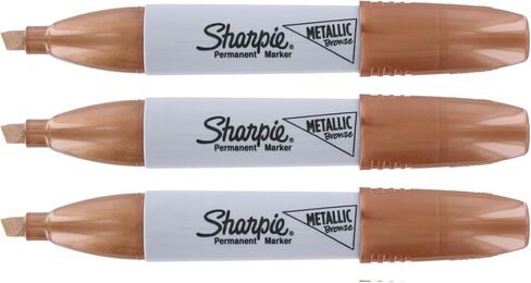 SHARPIE Metallic Permanent Markers, Chisel Tip, 3 Count (Metallic Bronze) in Saudi Arabia