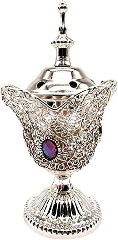 Electric Incense Burner Metal Incense Burner Holder Decoration Middle Eastern Style Bakhoor Burner for Home Office Bedroom Yoga Spa Tabletop Ornament (Gold) in Saudi Arabia