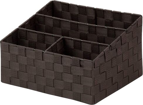 Honey-Can-Do OFC-03611 Woven Mail and File Desk Organizer, 12 x 10.25 x 7", Espresso Brown in Kuwait