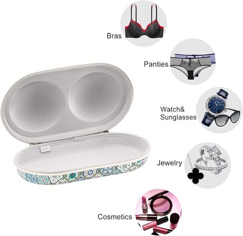 Premium Bra Case Lingerie Travel Bag Zip Underwear Organizer Bag for A-DD Cup (Green Plaid) in Saudi Arabia