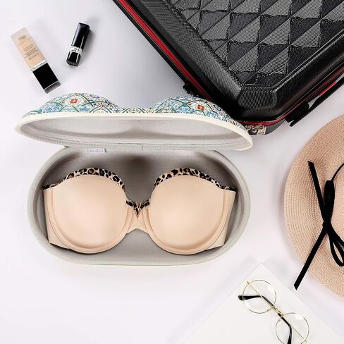 Premium Bra Case Lingerie Travel Bag Zip Underwear Organizer Bag for A-DD Cup (Green Plaid) in Saudi Arabia