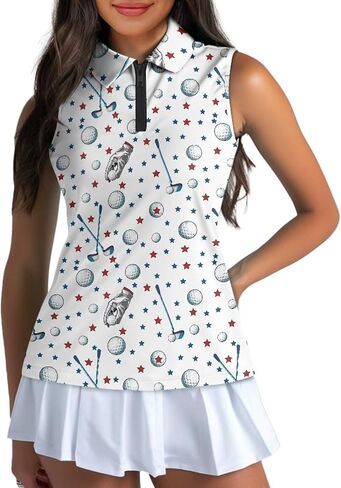 Women's Golf Shirts Sleeveless with Collar Moisture Wicking Tennis Tank Tops Ladies Athletic Shirt Golf Activewear in Saudi Arabia