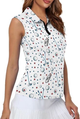 Women's Golf Shirts Sleeveless with Collar Moisture Wicking Tennis Tank Tops Ladies Athletic Shirt Golf Activewear in Saudi Arabia