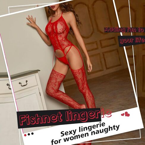 Sexy Lingerie for Women Naughty Fishnet Lingerie Set Bodysuit Erotic Teddy Sheer Mesh Outfits in Saudi Arabia