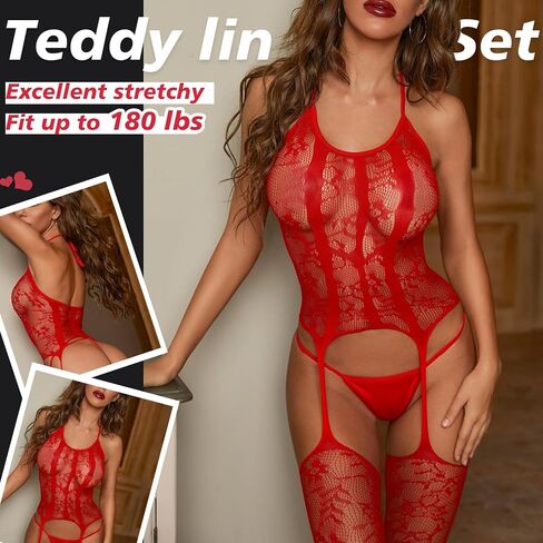 Sexy Lingerie for Women Naughty Fishnet Lingerie Set Bodysuit Erotic Teddy Sheer Mesh Outfits in Saudi Arabia