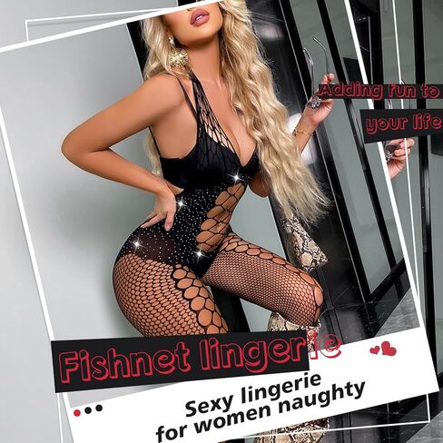 Sexy Lingerie for Women Naughty Fishnet Lingerie Set Bodysuit Erotic Teddy Sheer Mesh Outfits in Saudi Arabia