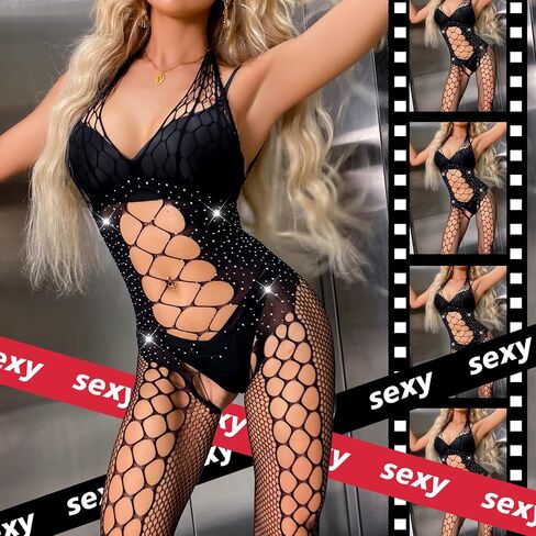 Sexy Lingerie for Women Naughty Fishnet Lingerie Set Bodysuit Erotic Teddy Sheer Mesh Outfits in Saudi Arabia