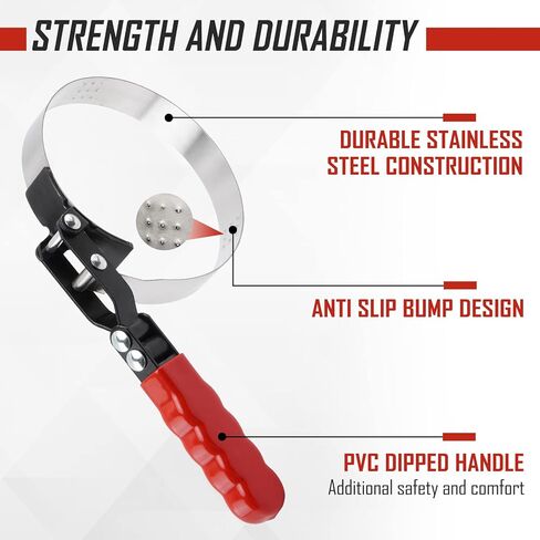 مجموعة مفاتيح فلتر الزيت، أداة إزالة فلتر الزيت 2-3/4 بوصة - 5-1/4 بوصة، كماشة فلتر زيت قابلة للتعديل 12 بوصة in Kuwait