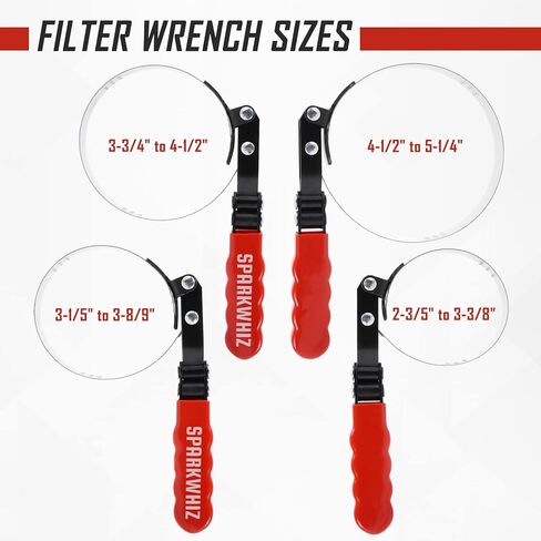 مجموعة مفاتيح فلتر الزيت، أداة إزالة فلتر الزيت 2-3/4 بوصة - 5-1/4 بوصة، كماشة فلتر زيت قابلة للتعديل 12 بوصة in Kuwait