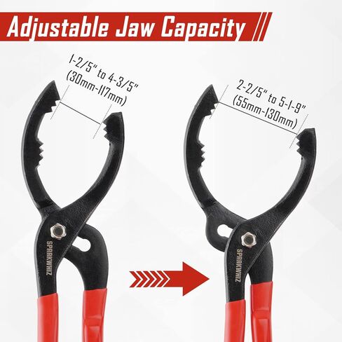 مجموعة مفاتيح فلتر الزيت، أداة إزالة فلتر الزيت 2-3/4 بوصة - 5-1/4 بوصة، كماشة فلتر زيت قابلة للتعديل 12 بوصة in Kuwait