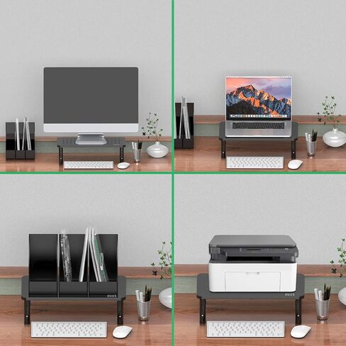 حامل شاشة Minthouz، حامل شاشة كمبيوتر قابل للتعديل بارتفاع 3، حامل شاشة مريح مع مطاط مضاد للانزلاق، حامل سطح مكتب معدني عالي التحمل يصل إلى 44 رطلاً لطابعة الكمبيوتر المحمول iMac - أبيض in Kuwait