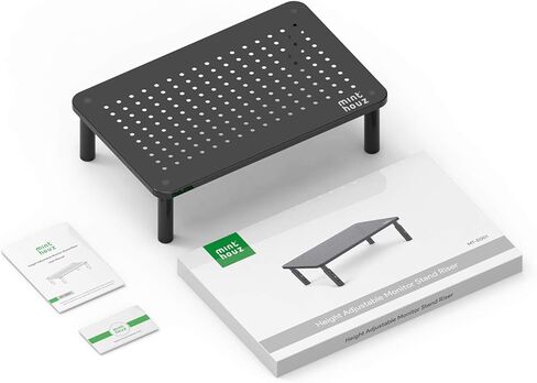 حامل شاشة Minthouz، حامل شاشة كمبيوتر قابل للتعديل بارتفاع 3، حامل شاشة مريح مع مطاط مضاد للانزلاق، حامل سطح مكتب معدني عالي التحمل يصل إلى 44 رطلاً لطابعة الكمبيوتر المحمول iMac - أبيض in Kuwait