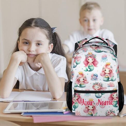 Girls Backpack for School, Mermaid Backpack for Elementary Preschool, Cute Kid Backpacks with Lunch Box and Pencil Case, 17" Lightweight Large Capacity Aesthetic Bookbag in Saudi Arabia