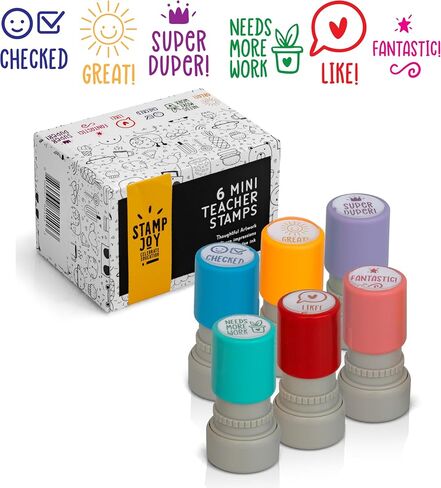 Stamp Joy - 6 Self-Ink Flash Stamp Set, Multicolor Teacher Stamps, Office Stationery Stamps, Pre-Inked, Refillable Stamps (Motivation Set) in Saudi Arabia