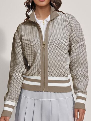 SuperPrity Cardigan Sweaters for Women Long Sleeve Zip Up Lightweight Knit Jacket 2024 Fashion Fall Baseball Coats Outwear in Kuwait