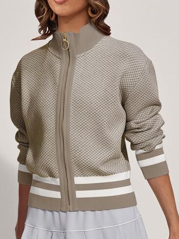 SuperPrity Cardigan Sweaters for Women Long Sleeve Zip Up Lightweight Knit Jacket 2024 Fashion Fall Baseball Coats Outwear in Kuwait