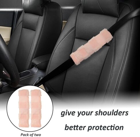 قطعتان من وسادات غطاء حزام الأمان ذات المربعات، غطاء حزام الأمان التلقائي الناعم الغامض، وسادات كتف السيارة للأطفال والنساء، مناسبة لجميع المركبات (أسود) in Kuwait