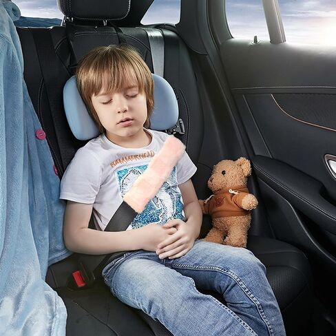 قطعتان من وسادات غطاء حزام الأمان ذات المربعات، غطاء حزام الأمان التلقائي الناعم الغامض، وسادات كتف السيارة للأطفال والنساء، مناسبة لجميع المركبات (أسود) in Kuwait