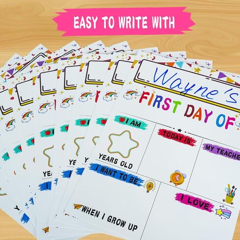 First & Last Day of School Board - 10pack Back to School Sign - Double Sided 1st Day of Kindergarten Preschool Chalkboard Photo Prop, Back to School Gifts for Kids Girls Boys - 8 X 11" in Saudi Arabia