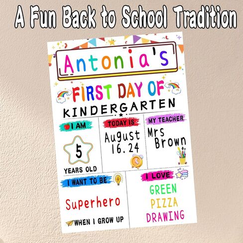 First & Last Day of School Board - 10pack Back to School Sign - Double Sided 1st Day of Kindergarten Preschool Chalkboard Photo Prop, Back to School Gifts for Kids Girls Boys - 8 X 11" in Saudi Arabia