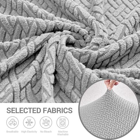 Deep Dream Sectional Couch Covers 4 Pieces Stretch Couch Cushion Covers for Left/Right Sectional Couch Dogs Pet L Shaped Anti-Slip Sofa Slipcovers (3 Seater + 1 Chaise, Dark Grey) in Saudi Arabia