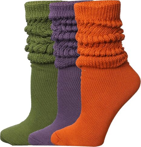 Tipi Toe 3 pack Women's Slouch Socks Knee High Boot Socks Warm Cozy Long Scrunch Socks in Saudi Arabia