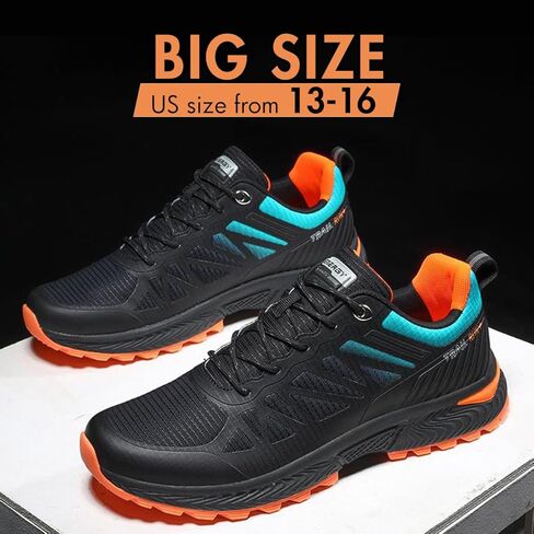 Hawkwell الرجال حجم كبير حجم كبير تريل احذية الجري أحذية رياضية للمشي للرجال أحذية تجريب عادية حجم الولايات المتحدة 13 14 15 16 in Kuwait