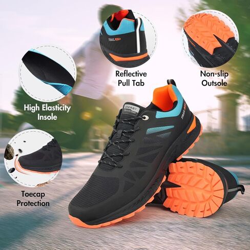 Hawkwell الرجال حجم كبير حجم كبير تريل احذية الجري أحذية رياضية للمشي للرجال أحذية تجريب عادية حجم الولايات المتحدة 13 14 15 16 in Kuwait