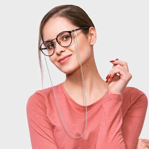 Eyeglass Chains for Women, Sunglasses Eyeglass Chain Metal Eyeglasses Chain Hanger Necklace Eyewear Retainer in Saudi Arabia